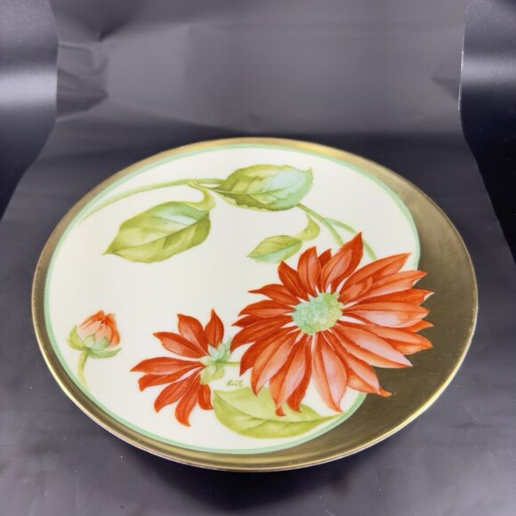 Antique Bavaria Hand Painted Red Flower Plate Dish Made In Germany Porcelain VTG - Picture 13 of 13
